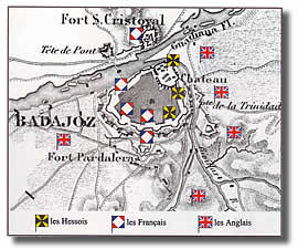 Plan der Belagerung von Badajoz