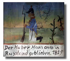 Naive Darstellung eines bayerischen Infanteristen 1812 (Armeemuseum Ingolstadt)