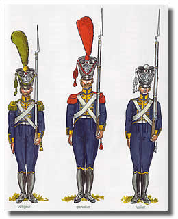 Soldaten nach Zeichnung des Lieutenant Maurer