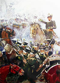 Nassauische Infanterie bei Waterloo (Detail Panorama von Waterloo)
