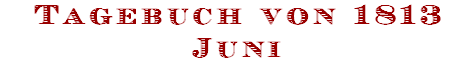 Tagebuch von 1813
Juni
